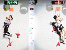 （体育）攀岩——世锦赛：中国选手获得速度赛亞(yà)军、季军